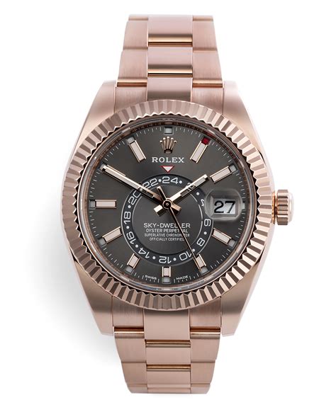 rolex sky dweller everose gold replica|rolex sky dweller 326935.